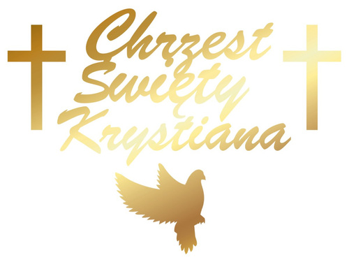 Naklejka na Chrzest Święty z imieniem