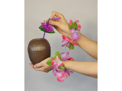 Zestaw hawajski Fioletowo-różowy - 4 elementowy