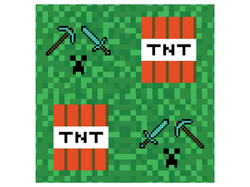 Serwetki urodzinowe Piksele - 33 cm - 20 szt.