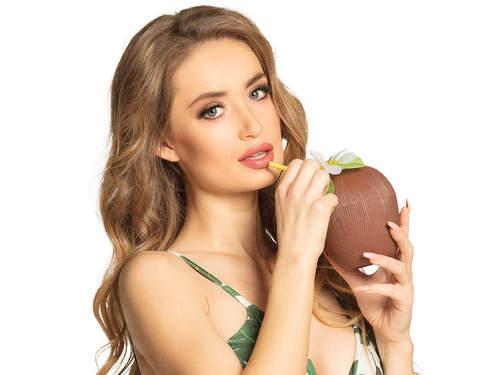 Kubek hawajski z kokosa ze słomką - 1 szt.