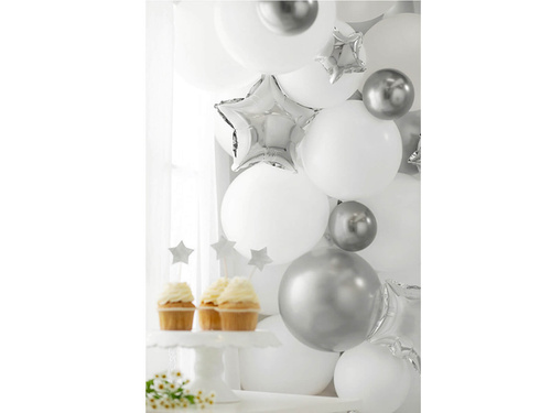 Balony lateksowe Glossy ciemnosrebrne - 12 cm - 50 szt.