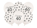 Zestaw balonów lateksowych na czterdziestkę - 30 cm - 6 szt.