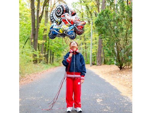 Balon foliowy Motocykl czerwony - 66x53 cm - 1 szt.