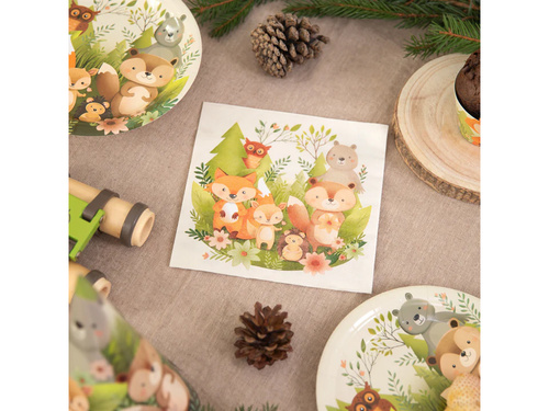 Serwetki urodzinowe Leśni przyjaciele - 33 cm - 10 szt.