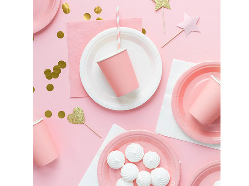 Talerzyki papierowe różowe - 18 cm - 6 szt.