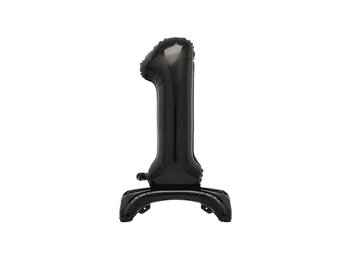 Balon foliowy stojący cyfra 1 czarny - 76 cm - 1szt.