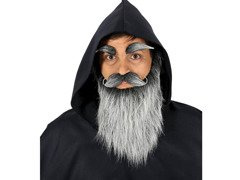 Długa siwa broda z brwiami - 1 szt.