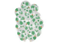 Balony przezroczyste Tropikalne Liście - 30  cm - 15 szt.