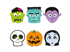 Maski papierowe Monsters na Halloween - 6 szt.