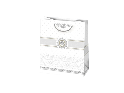 Torba ozdobna Komunię z brokatem - 19 x 23 x 10,5 cm - 1 szt.