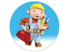 Dekoracyjny opłatek tortowy Bob Budowniczy - 20 cm