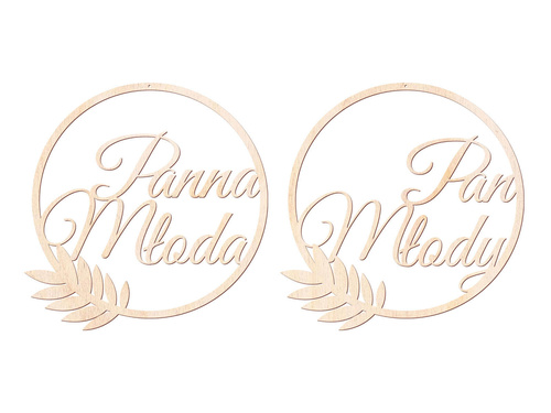 Duże zawieszki obręcze drewniane na ślub - 40 cm - 2 szt.