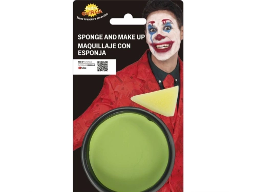 Farbka do makijażu zielona z gąbką - 9 g - 1 szt.