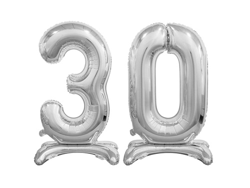 Zestaw balonów foliowych 30 srebrna - 74 cm