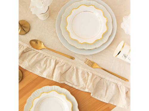 Talerzyki białe ze złotym brzegiem - 18 cm - 6 szt.