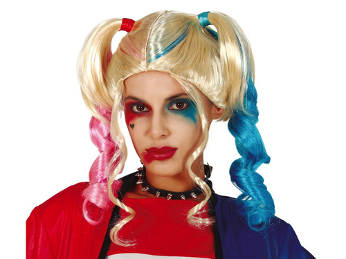 Peruka a'la Harley Quinn z kucykami