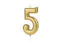 Świeczka cyferka złota - 5 - 1 szt.