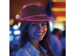 Kapelusz LED różowy - 1 szt.