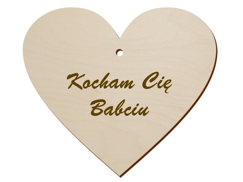 Zawieszka drewniana serce na dzień Babci - 10 cm - 1 szt.