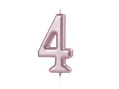 Świeczka cyferka różowe złoto - 4 - cztery