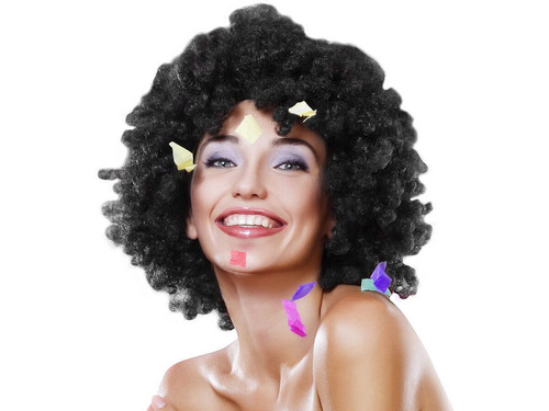 Peruka mega afro czarna - 1 szt.