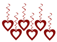 Świderki Serca perłowe na walentynki - 75 cm - 6 szt.