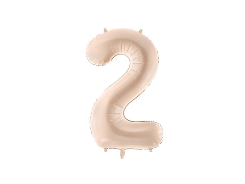 Balon foliowy cyfra 2 ciemnobeżowa - 72 cm - 1 szt.