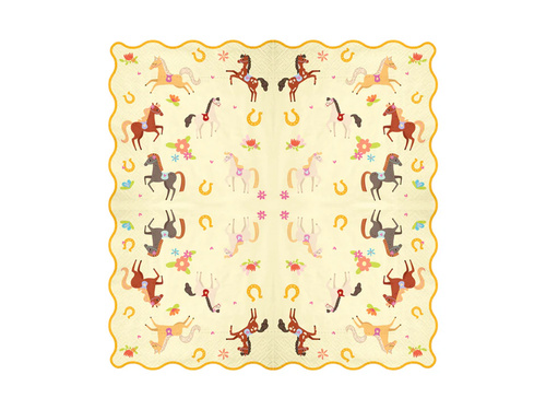 Serwetki urodzinowe Koniki - 33 cm - 10 szt.