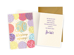 Kartka urodzinowa z kopertą na pięćdziesiątkę - 1 szt.