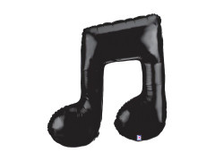 Balon foliowy kształt Czarna nutka podwójna - 34" - 1 szt.