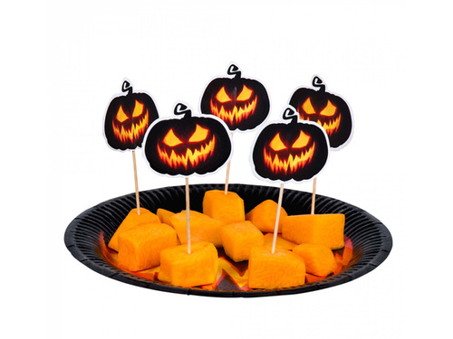 Pikery na ciasto Straszna Dynia - 12 szt.