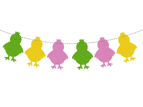 Girlanda na Wielkanoc Kurczaczki - 12 szt.