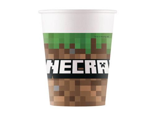 Kubeczki papierowe Minecraft - 200 ml - 8 szt.