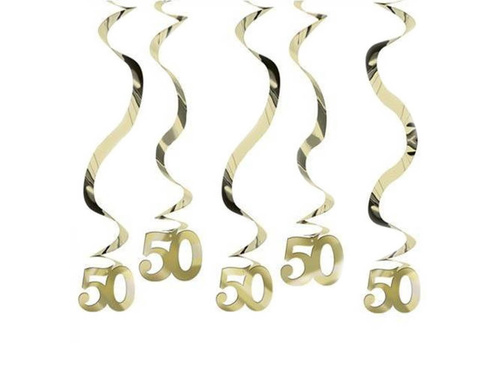 Dekoracja wisząca świderki złote - 50 tka - 5 szt.