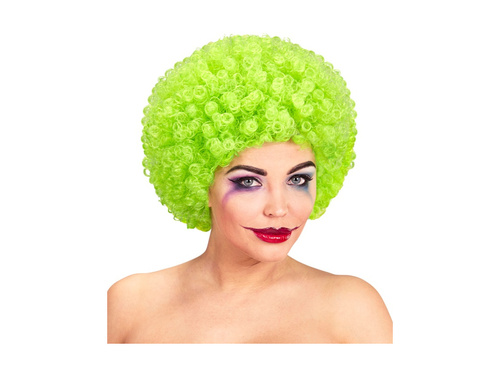 Kręcona peruka klauna zielona włosy afro