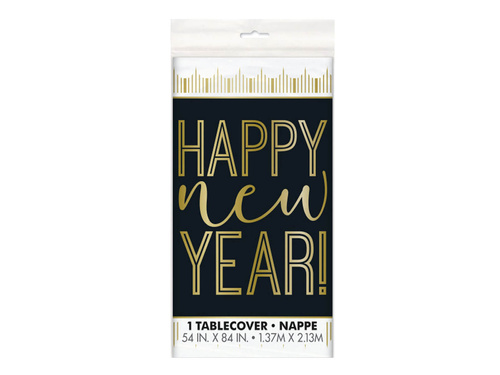 Obrus sylwestrowy Happy New Year - 213x137 cm - 1 szt.