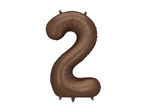 Balon foliowy brązowa cyfra 2 - 86 cm - 1 szt.