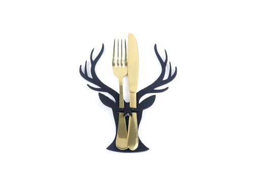 Etui na sztućce z filcu - Renifer - 2 szt.