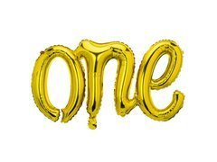 Balon foliowy złoty napis One - 66 x 37 cm