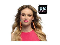 Kolczyki Flash neonowe pomarańczowe UV