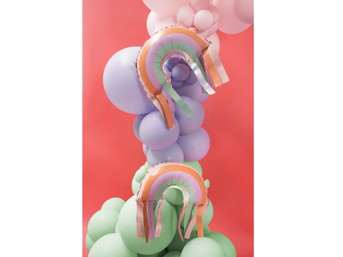 Balon foliowy Pastelowa Tęcza - 38x41 cm - 3 szt.