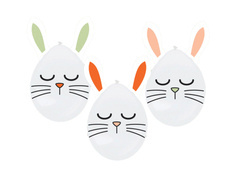 Balony lateksowe wielkanocne zajączki DIY - 30 cm - 3 szt.