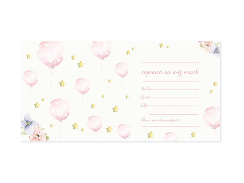 Zaproszenia na roczek z jednorożcem - 5 szt.