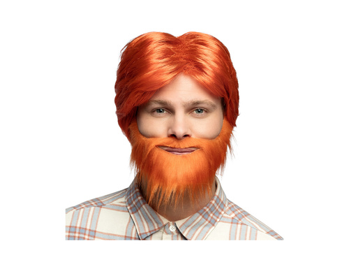 Peruka pomarańczowa z brodą