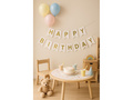 Baner flagi biały z napisem Happy Birthday - 190 cm - 1 szt.