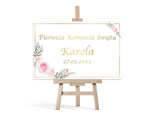 Plakat komunijny personalizowany - I Komunia Święta - 60x40 cm