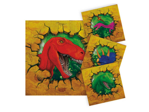 Serwetki urodzinowe dinozaury - 25 cm - 16 szt.