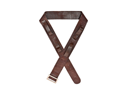 Brązowy pas z 4 kaburami na miecze i broń - skóropodobny