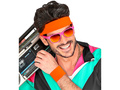 Opaski neonowe pomarańczowe Disco lata 80-te - 2 szt.