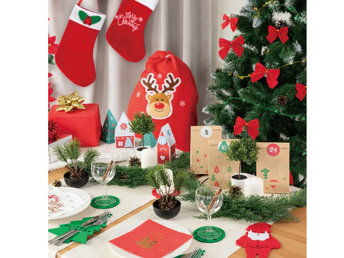 Skarpeta na prezenty Merry Christmas - 40 cm - 1 szt.